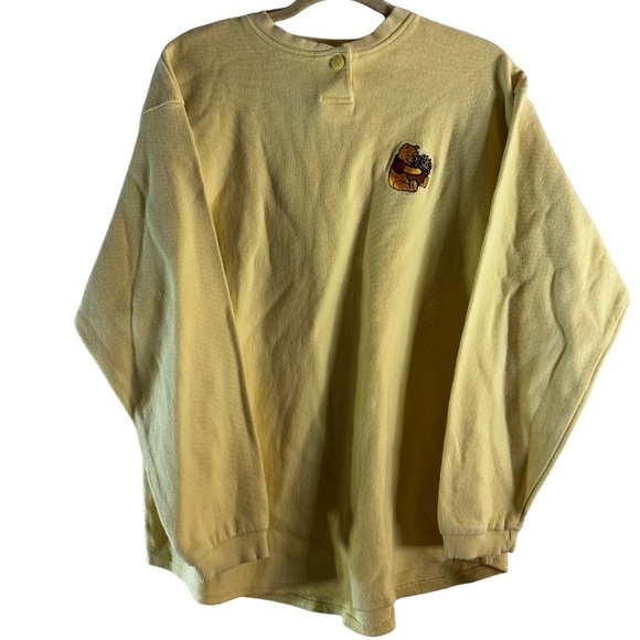 Disney Sweaters - Vtg Disney Winnie the Pooh Embroidered Yellow Long Sleeve Henley XXL Made in USA